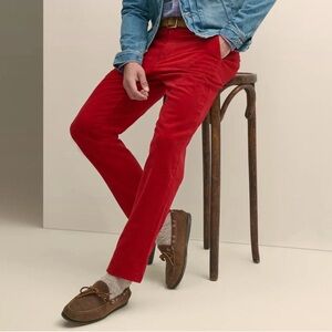 Slim Fit Men's Traditional Style Corduroy Pants/ Trousers - Red -32"Wx32"L